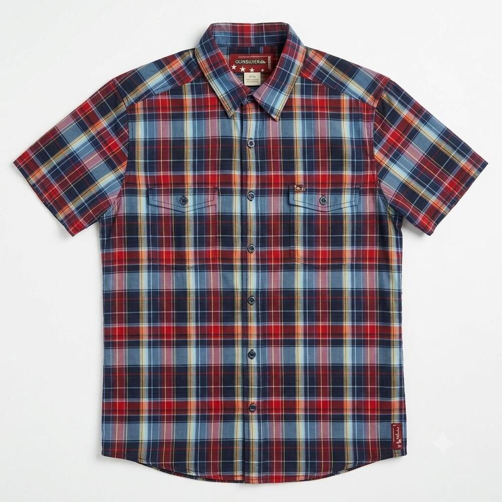 Quiksilver Plaid Short Sleeve Button-Down Shirt